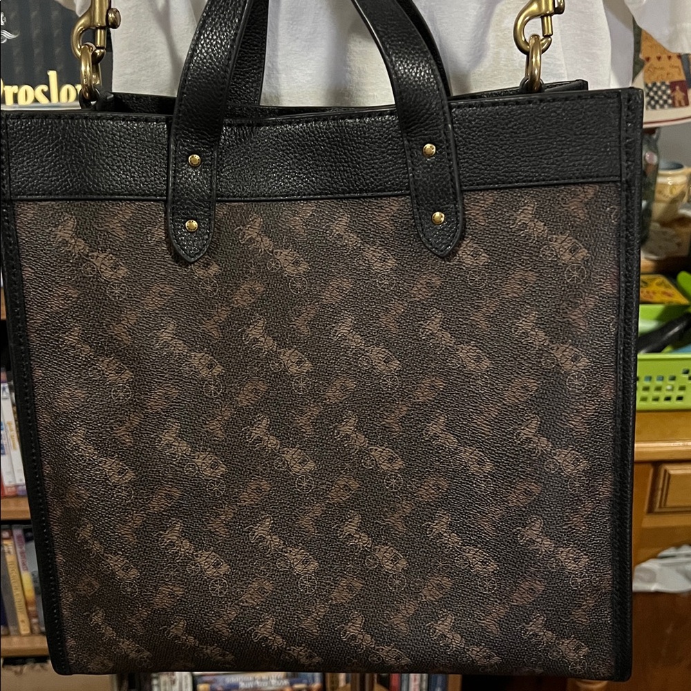 Coach Black and Brown Monogram Briefcase - Picture 3 of 6